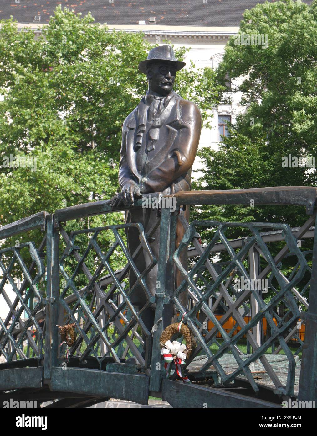 Statua di Nagy Imre, primo ministro pro-riformista dell'Ungheria nel 1956, dello scultore Tamas Varga, Jaszai mari ter, Budapest, Ungheria Foto Stock