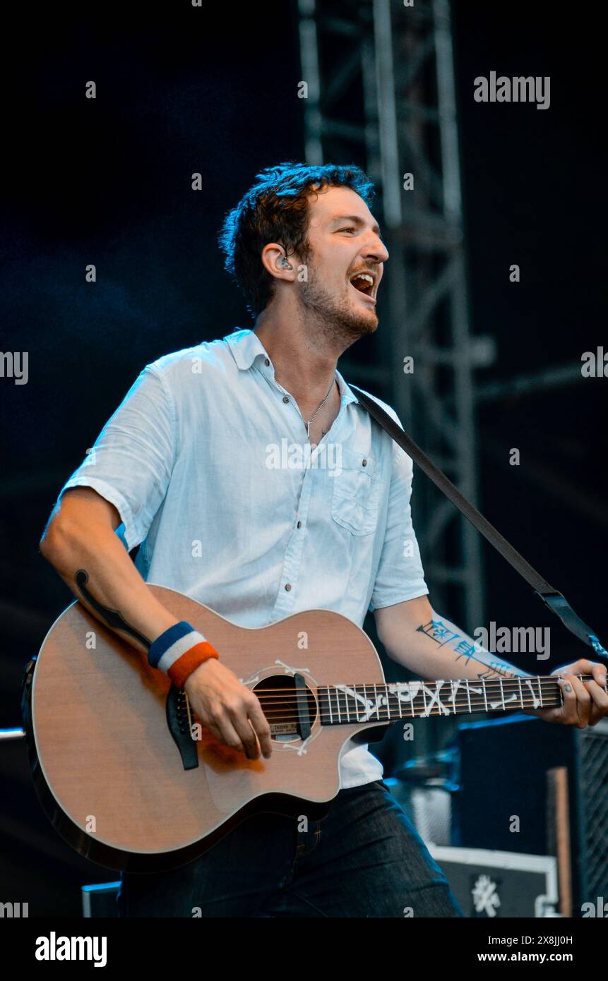 Frank Turner, V2012, Hylands Park, Chelmsford, Essex, Regno Unito - 19 agosto 2012 Foto Stock