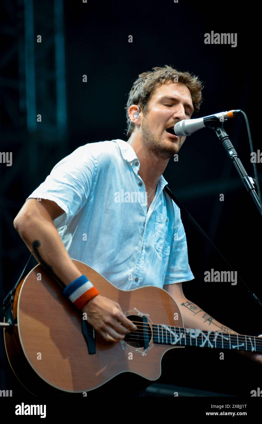 Frank Turner, V2012, Hylands Park, Chelmsford, Essex, Regno Unito - 19 agosto 2012 Foto Stock