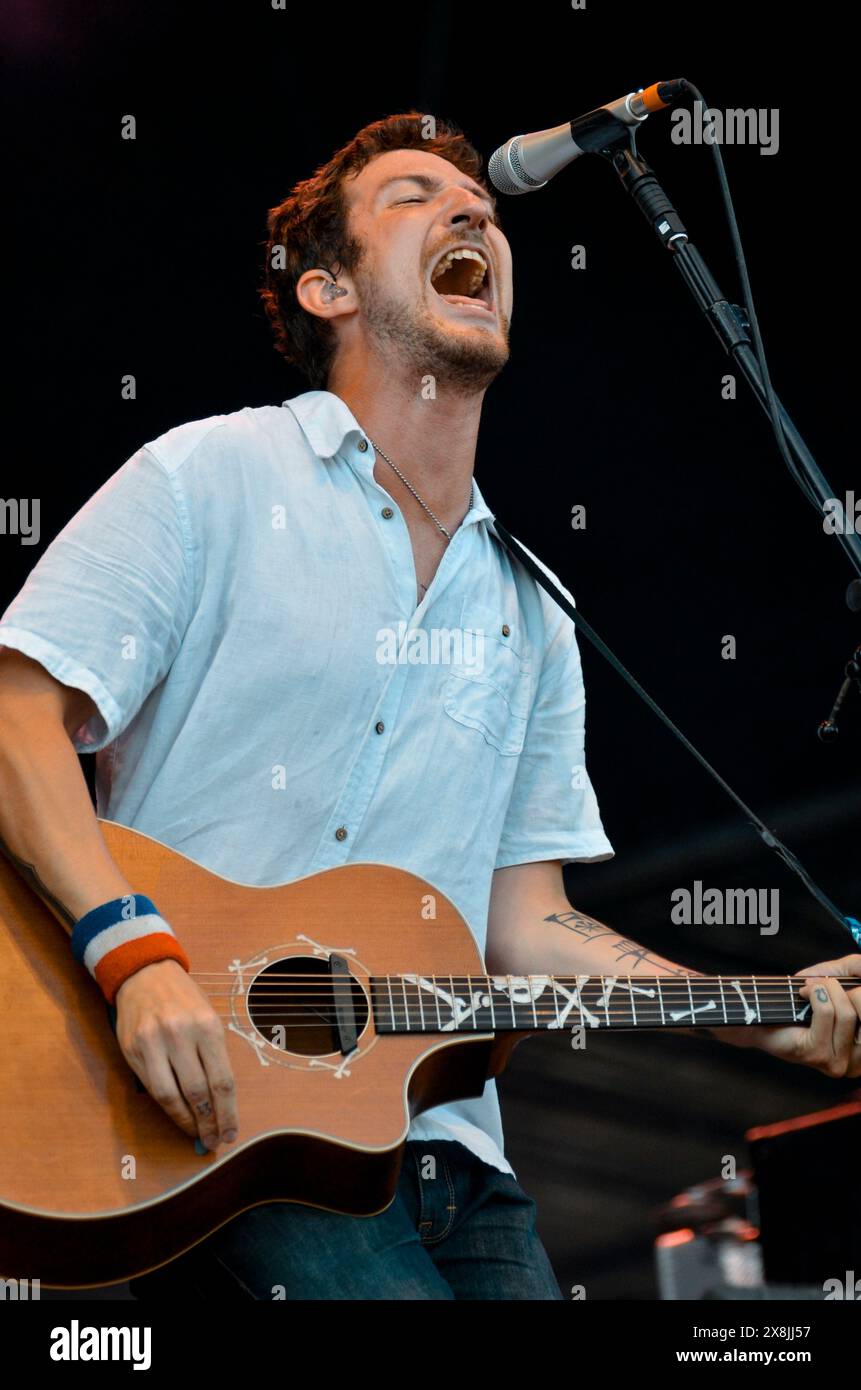 Frank Turner, V2012, Hylands Park, Chelmsford, Essex, Regno Unito - 19 agosto 2012 Foto Stock