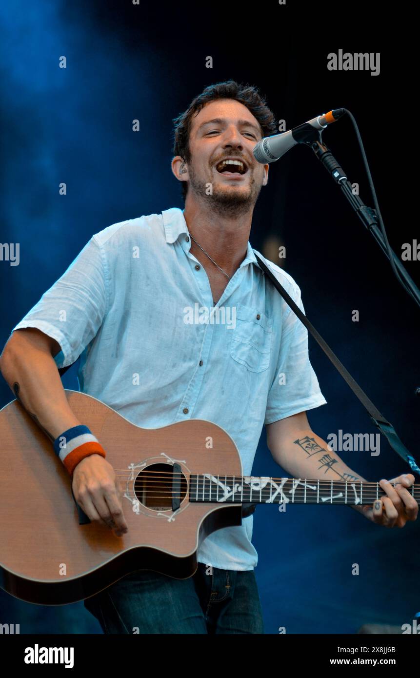 Frank Turner, V2012, Hylands Park, Chelmsford, Essex, Regno Unito - 19 agosto 2012 Foto Stock