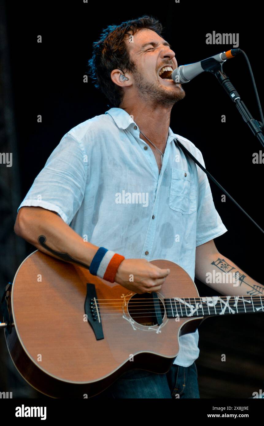 Frank Turner, V2012, Hylands Park, Chelmsford, Essex, Regno Unito - 19 agosto 2012 Foto Stock