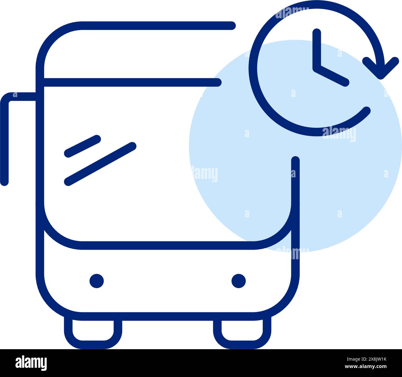 Autobus e orologio. Orari dei trasporti pubblici. Mobilità urbana. Pixel Perfect, icona traccia modificabile Illustrazione Vettoriale