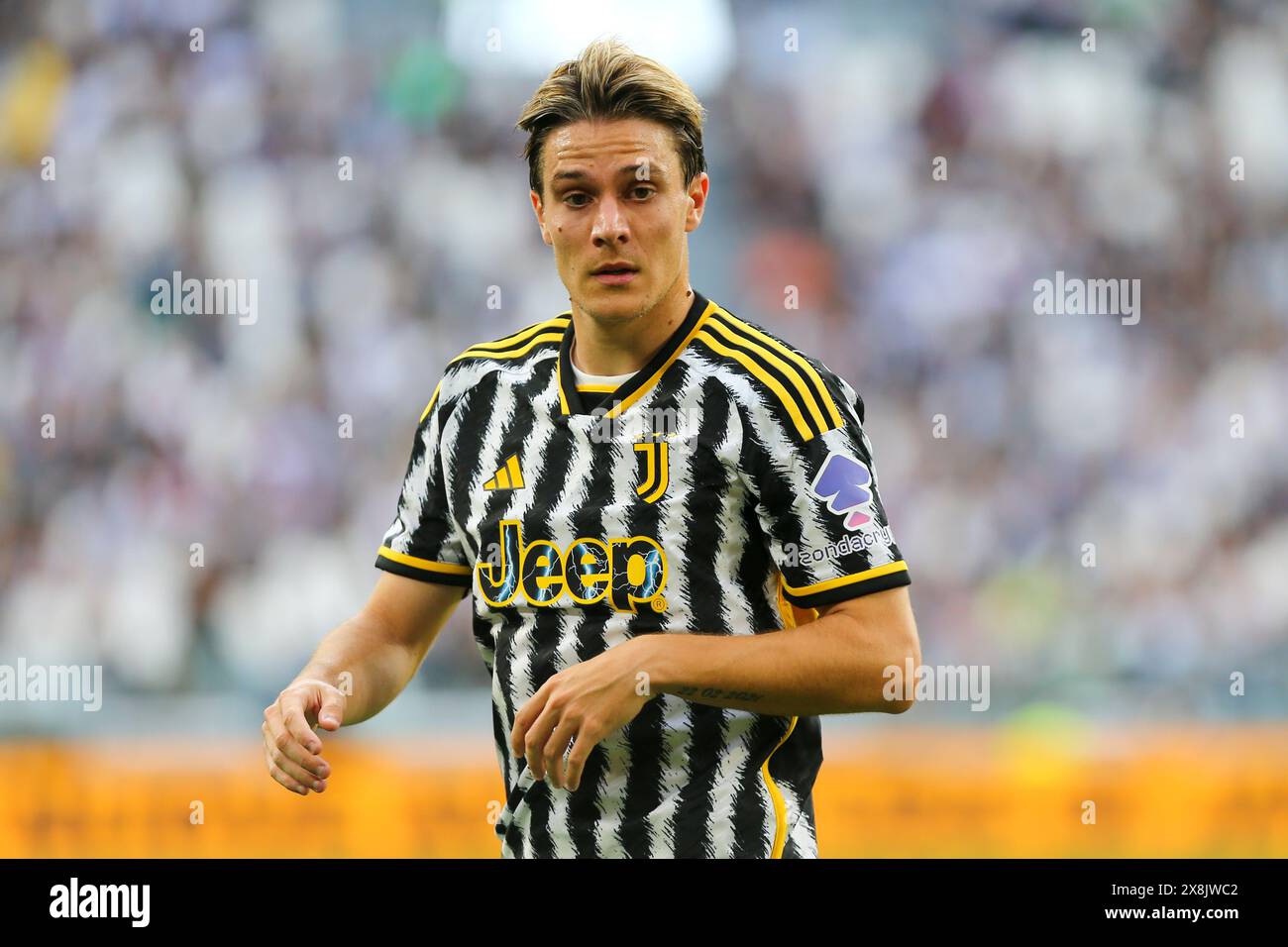 Nicolò fagioli della Juventus FC durante la partita tra Juventus FC e AC Monza il 25 maggio 2024 all'Allianz Stadium di Torino. Foto Stock