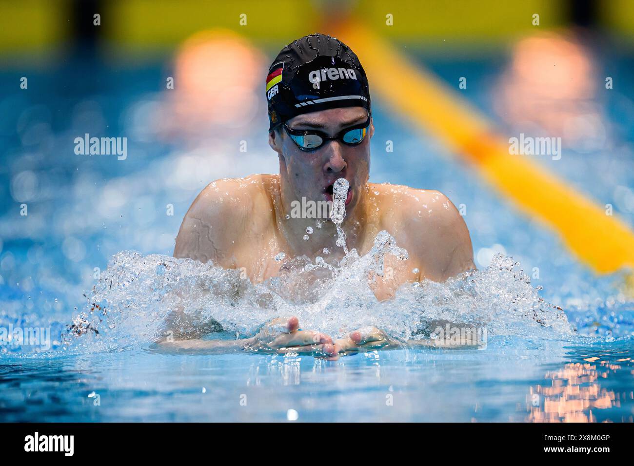 LONDRA, REGNO UNITO. 26 maggio 2024. Cedric Büssing tedesco gareggia nei 200m IM Heats maschili durante l'AP Race London International 2024 presso il London Aquatics Centre domenica 26 maggio 2024. LONDRA, INGHILTERRA. Crediti: Taka G Wu/Alamy Live News Foto Stock