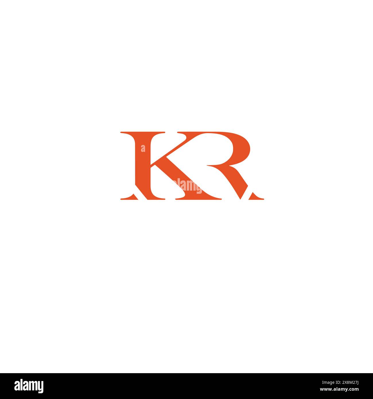 Logo del marchio KR Letter monogram Illustrazione Vettoriale