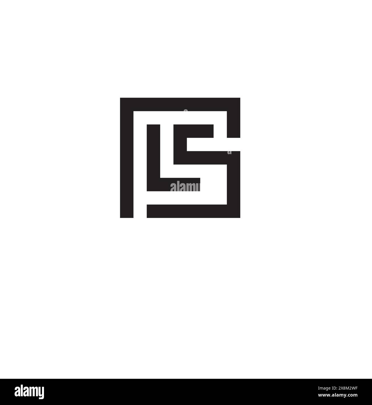 Design a triangolo con logo LS Letter Illustrazione Vettoriale
