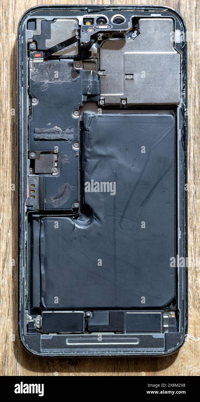 telefono rotto, gadget rotto Foto Stock