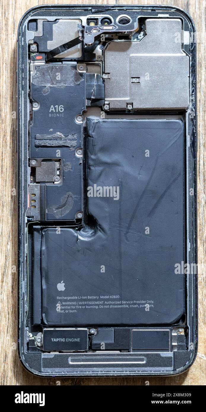 telefono rotto, gadget rotto Foto Stock