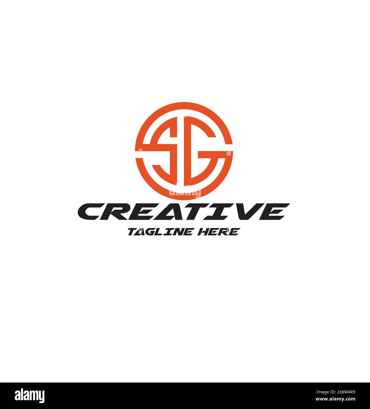 Icona lettere alfabetiche logo SG Illustrazione Vettoriale