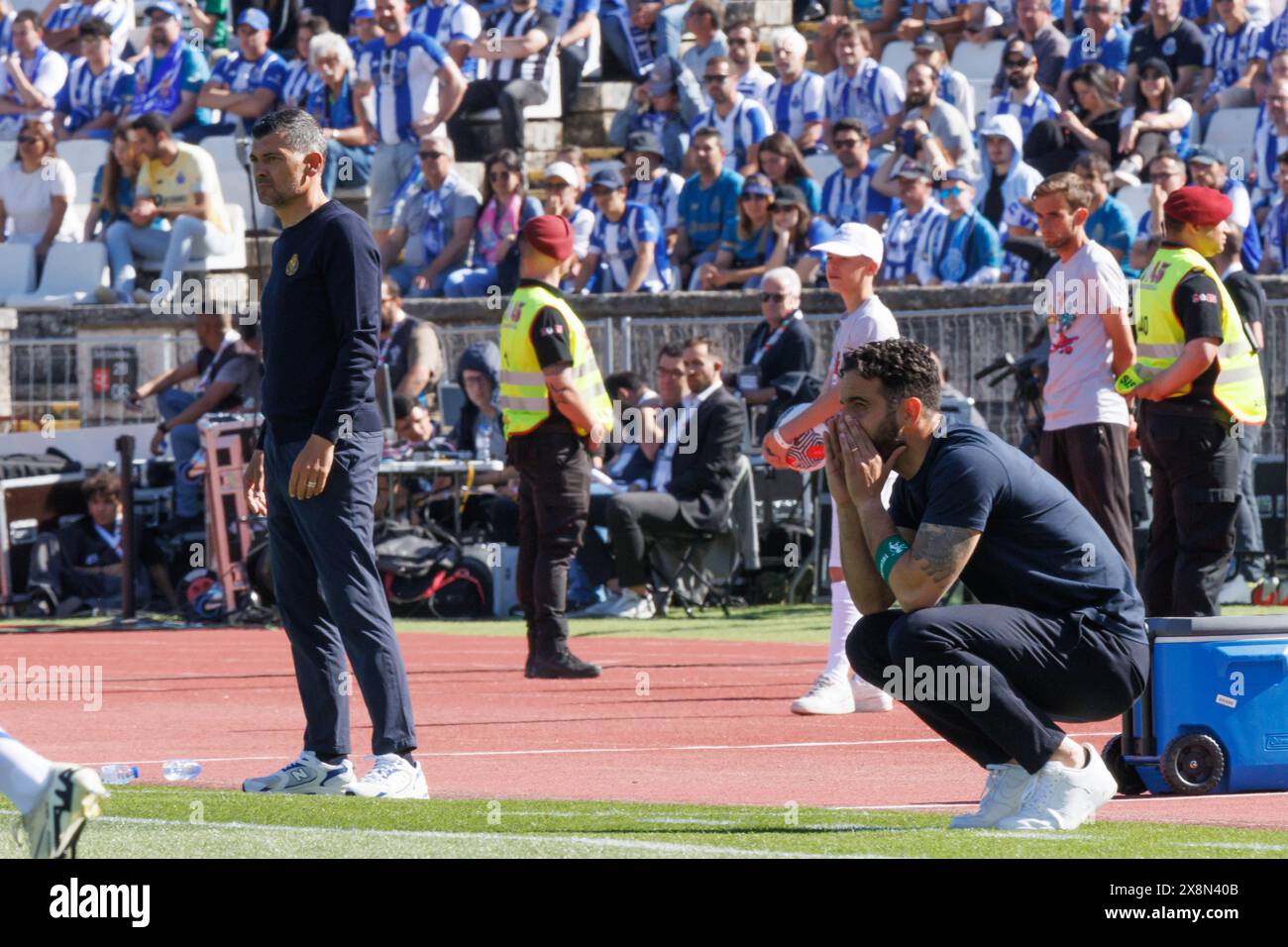 Sergio Conceicao (FC Porto) e Ruben Amorim (Sporting CP) durante la finale del TACA de Portugal 2024 tra FC Porto e Sporting CP (2:1) all'Estadi Foto Stock