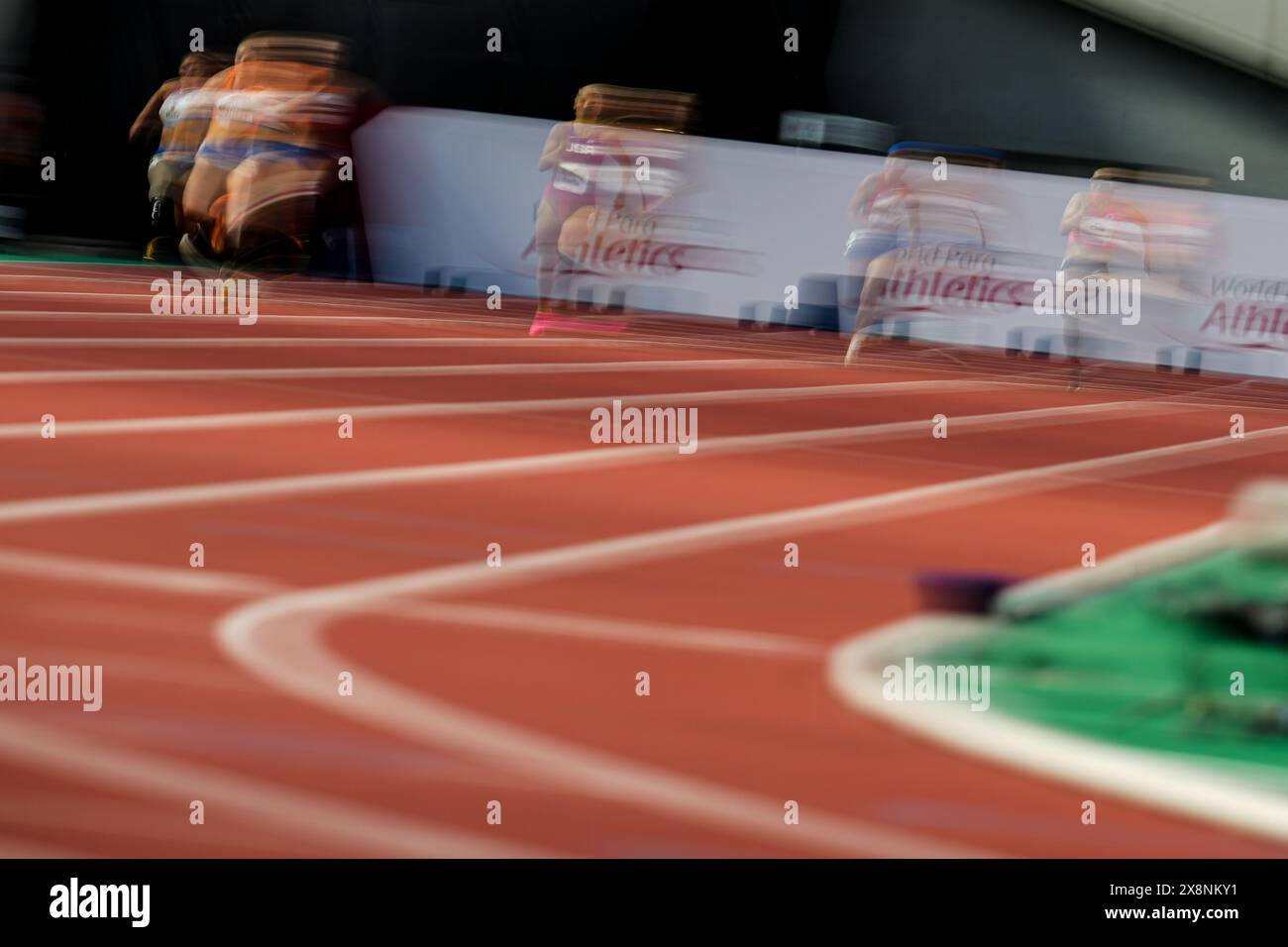 Hyogo, Giappone. 25 maggio 2024. Vista generale Atletica : Kobe 2024 Para Athletics World Championships Women's 200m T64 Final at Kobe Universiade Memorial Stadium a Hyogo, Giappone . Crediti: AFLO SPORT/Alamy Live News Foto Stock