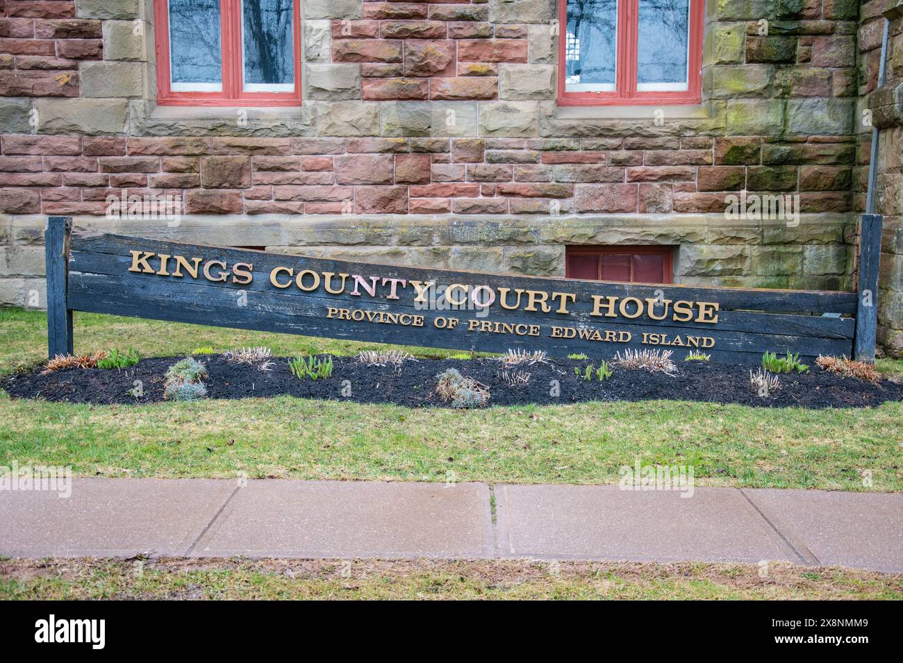 Cartello della corte di Kings County a Georgetown, Isola del Principe Edoardo, Canada Foto Stock