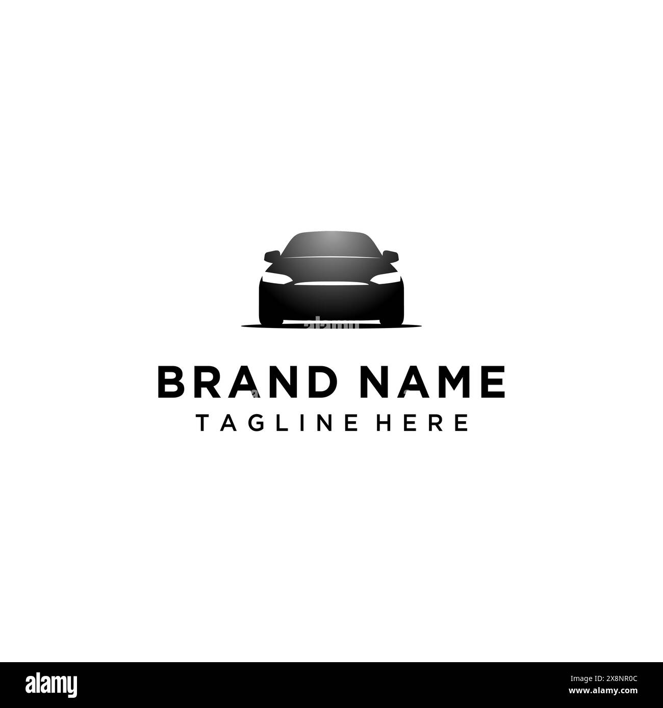 Design semplice e minimalista della silhouette dell'auto in grigio chiaro. Design con logo e silhouette di lusso City Car Illustrazione Vettoriale