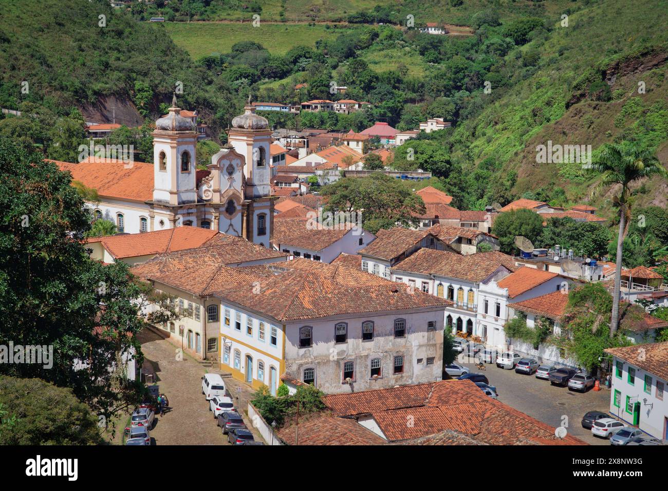 Foto della vista panoramica di Ouro Preto, Minas Gerais, Brasile Foto Stock