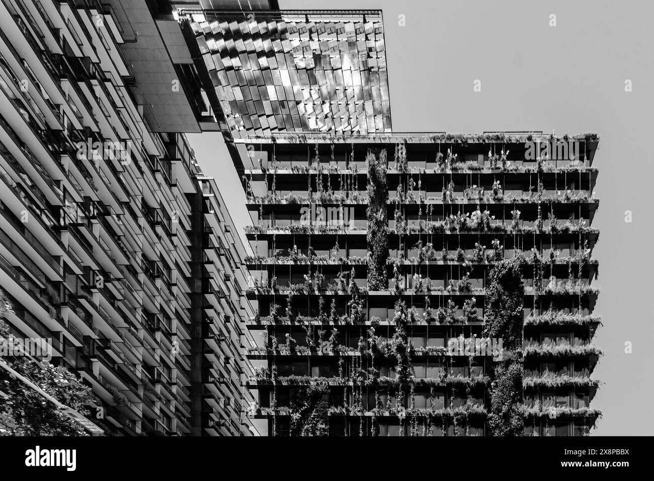 Vedute generali che mostrano un Central Park costruito intorno a Chippendale Green. L'edificio stesso è stato progettato dal premiato architetto parigino Je Foto Stock