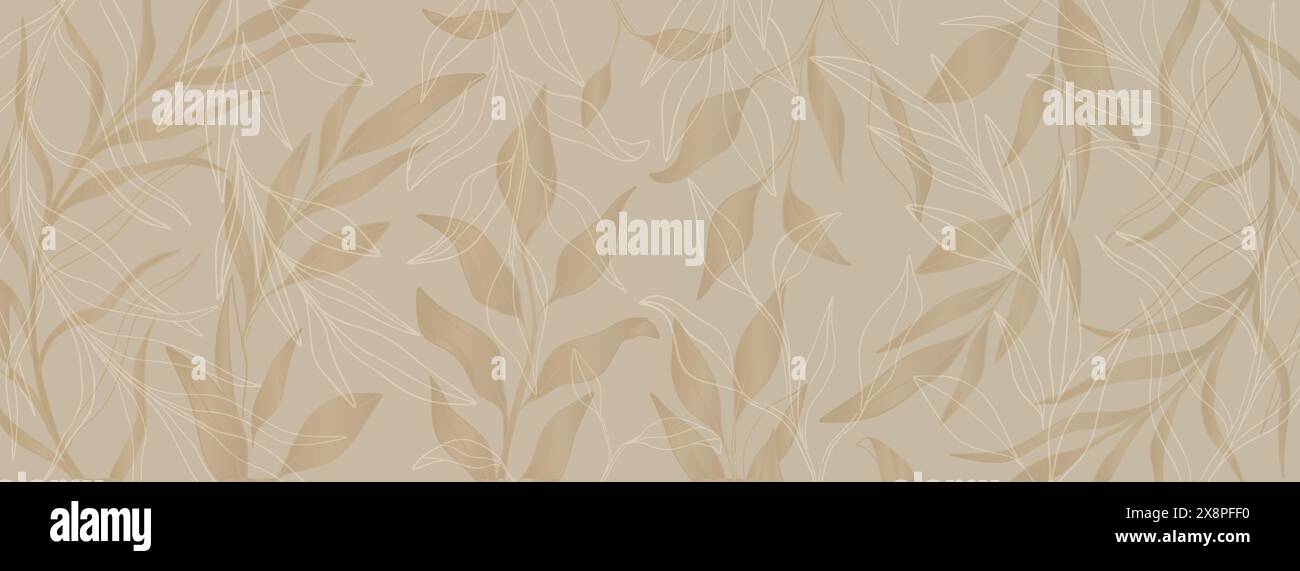 Design striscione vegetale natura disegnato a mano. Elemento botanico vegetale. Elegante stile vintage. Illustrazione Vettoriale