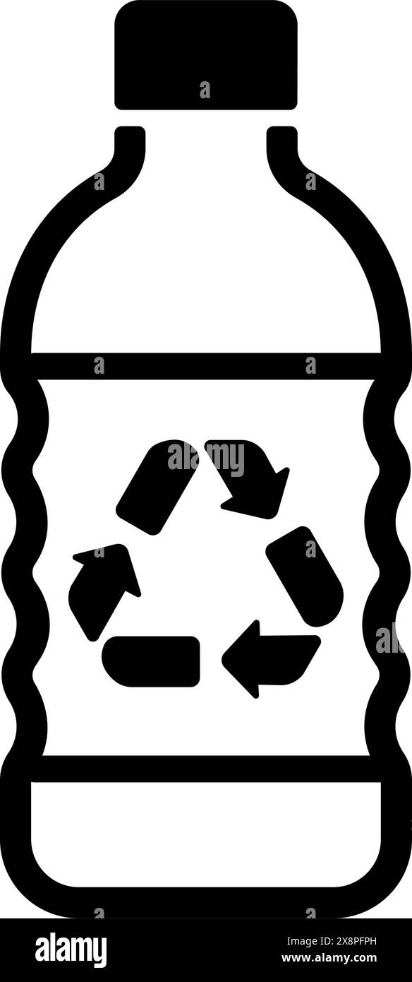 Illustrazione dell'icona vettoriale con un tema ecologico (motivo della bottiglia di plastica) Illustrazione Vettoriale