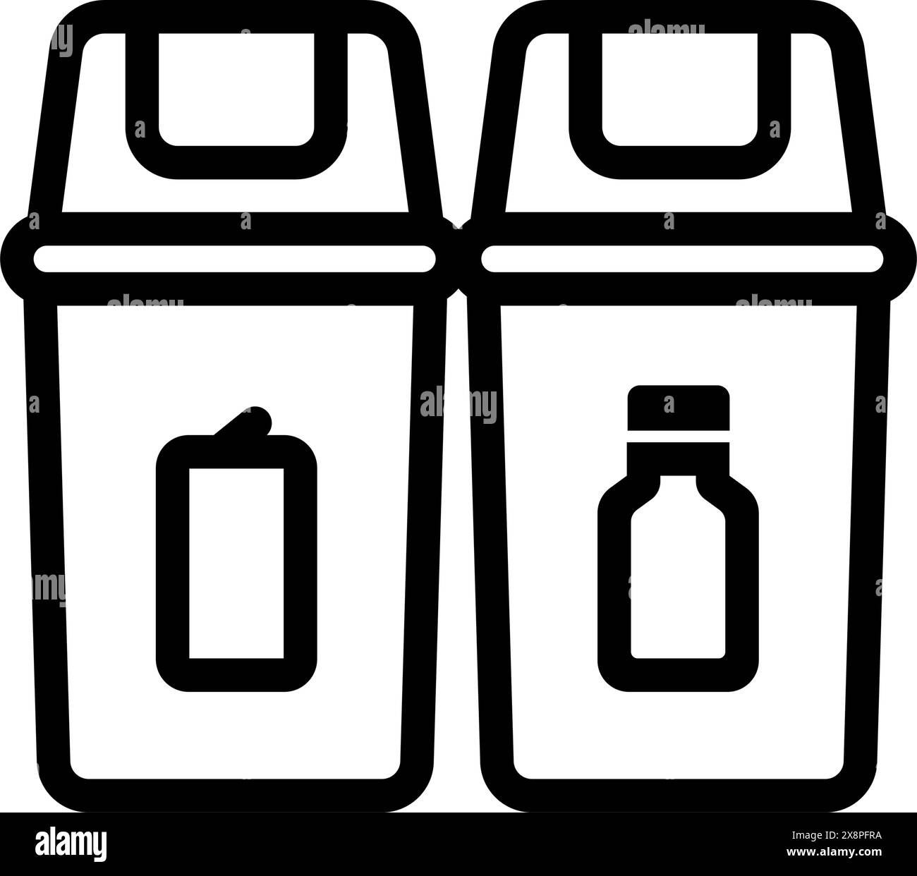 Illustrazione dell'icona vettoriale sul tema dell'ecologia (Garbage Separation) Illustrazione Vettoriale