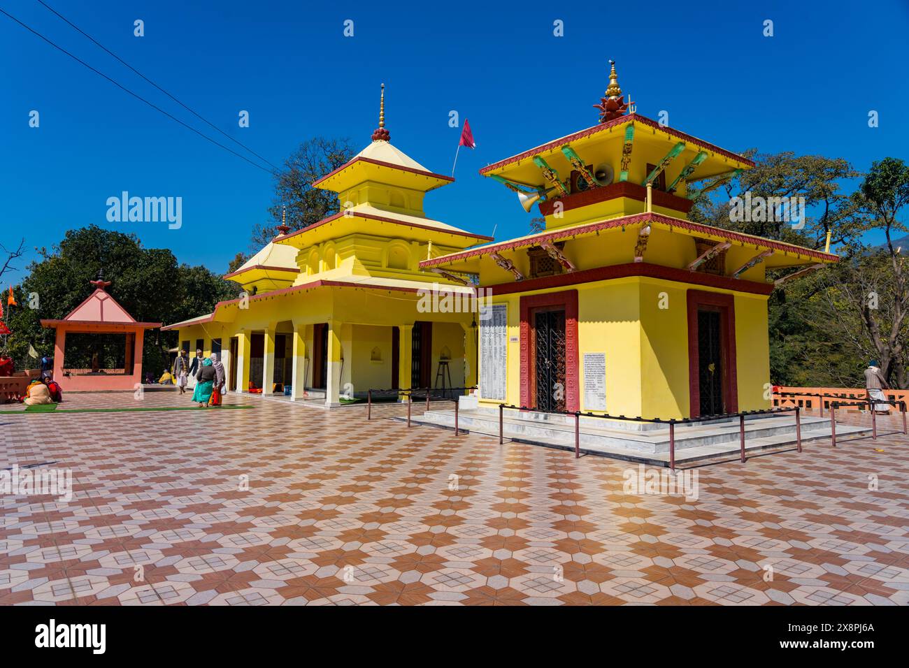Mahendranagar, Nepal - 2 febbraio 2024 : Tempio indù Vishnu Dham Saket Dham a Kanchanpur, Mahendranagar, Nepal Foto Stock