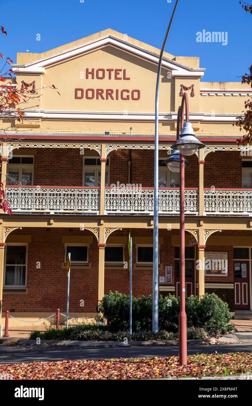 The Heritage Hotel Dorrigo, camere da motel e locali pubblici, architettura anni '1920 e patrimonio storico, centro di Dorrigo, NSW, Australia Foto Stock