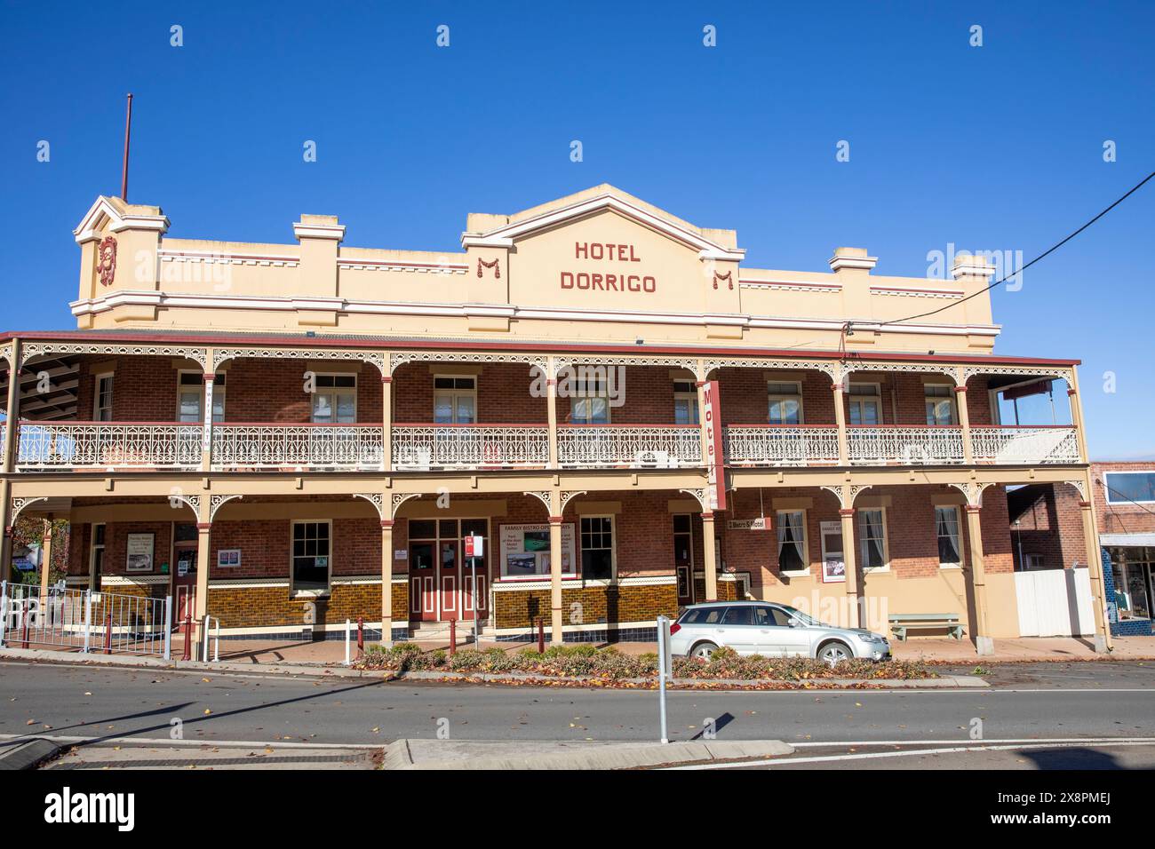 The Heritage Hotel Dorrigo, camere da motel e locali pubblici, architettura anni '1920 e patrimonio storico, centro di Dorrigo, NSW, Australia Foto Stock