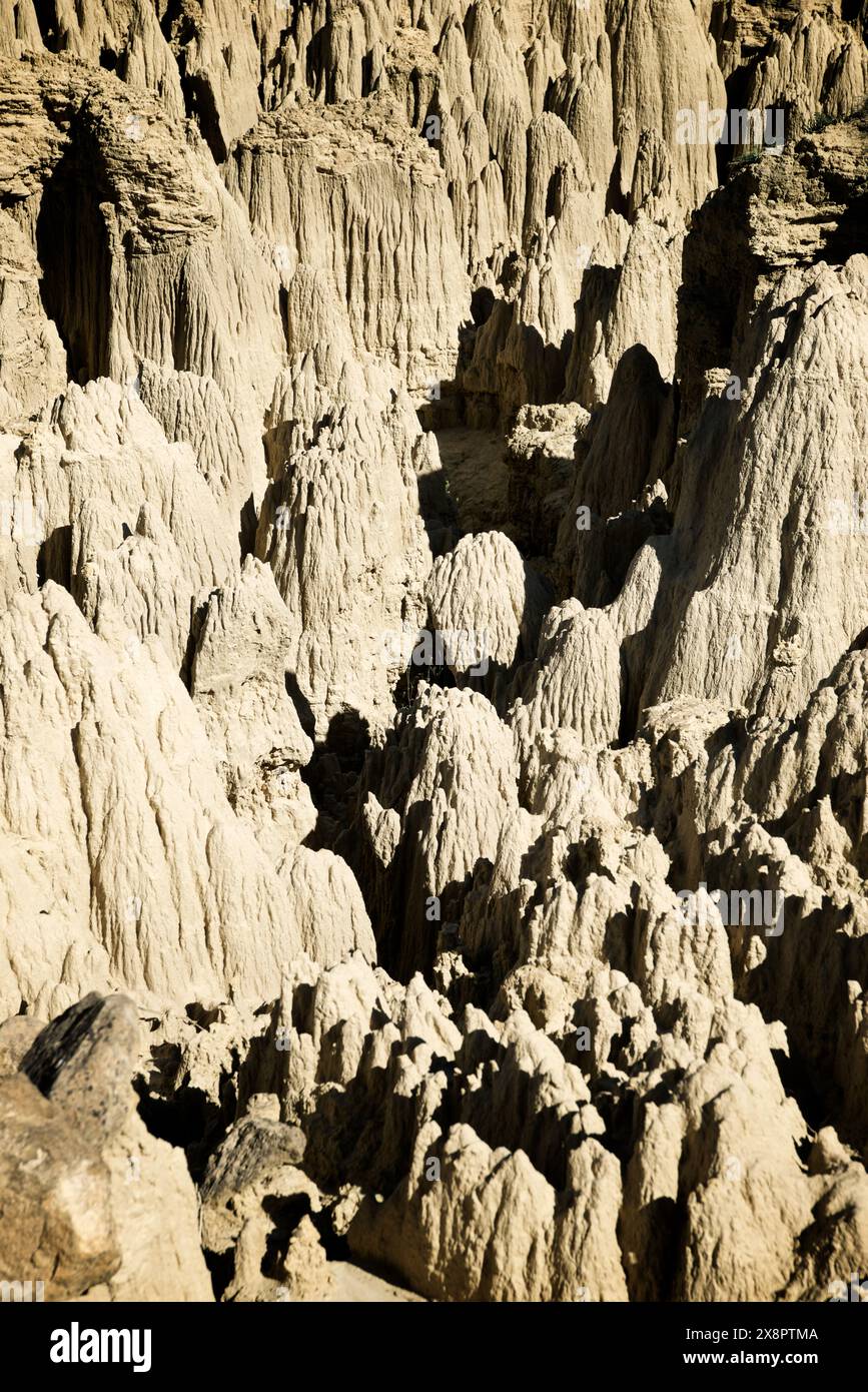 Formazione geologica, nota come Aguarales de Valpalmas, nella provincia di Saragozza, Aragona in Spagna. Foto Stock