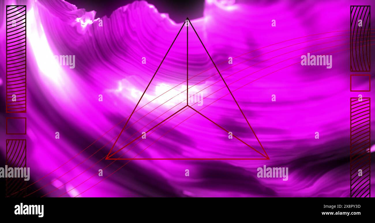 Immagine di forme che si spostano su uno sfondo rosa luminoso Foto Stock