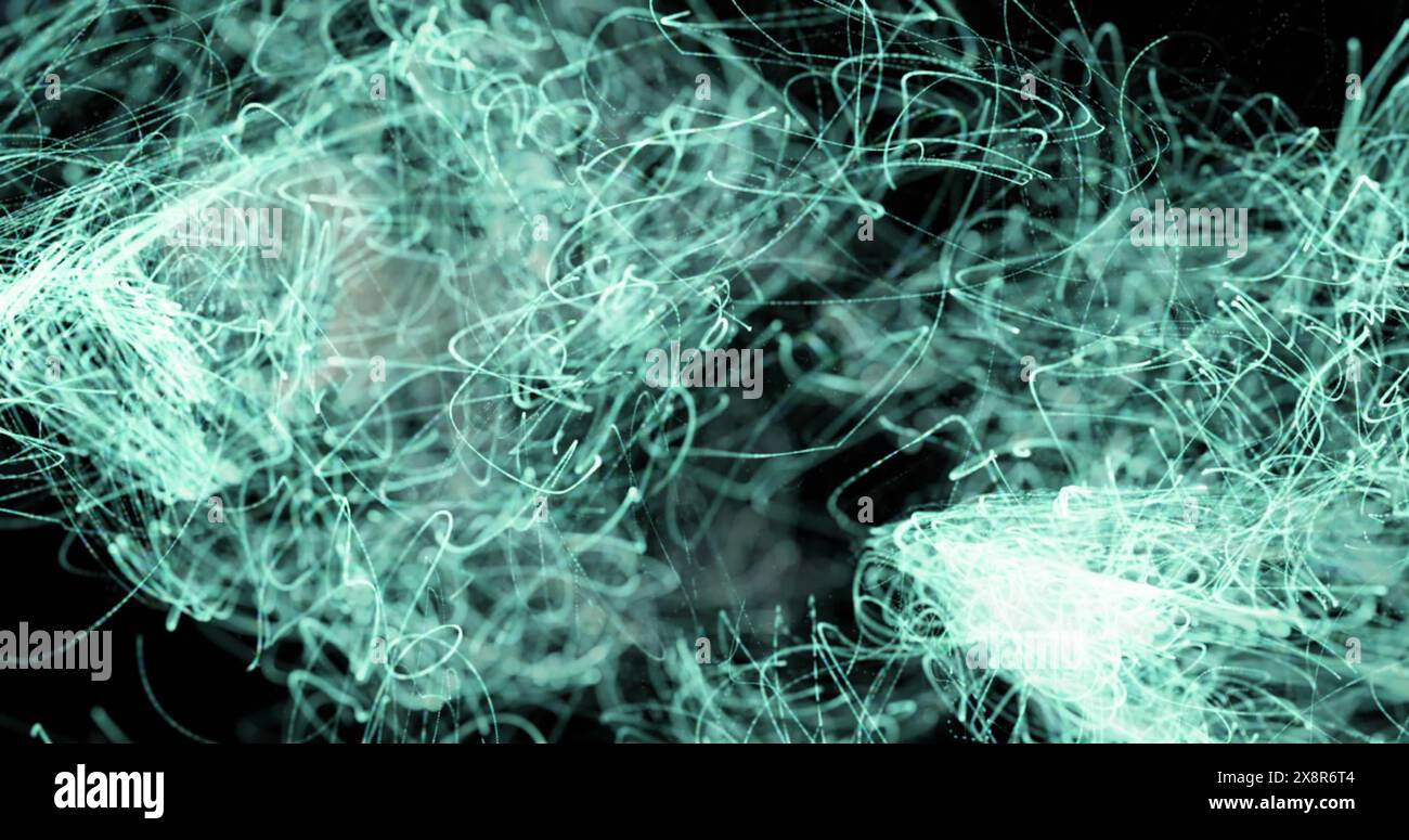 Immagine di percorsi a luce verde che si muovono su loop senza interruzioni Foto Stock