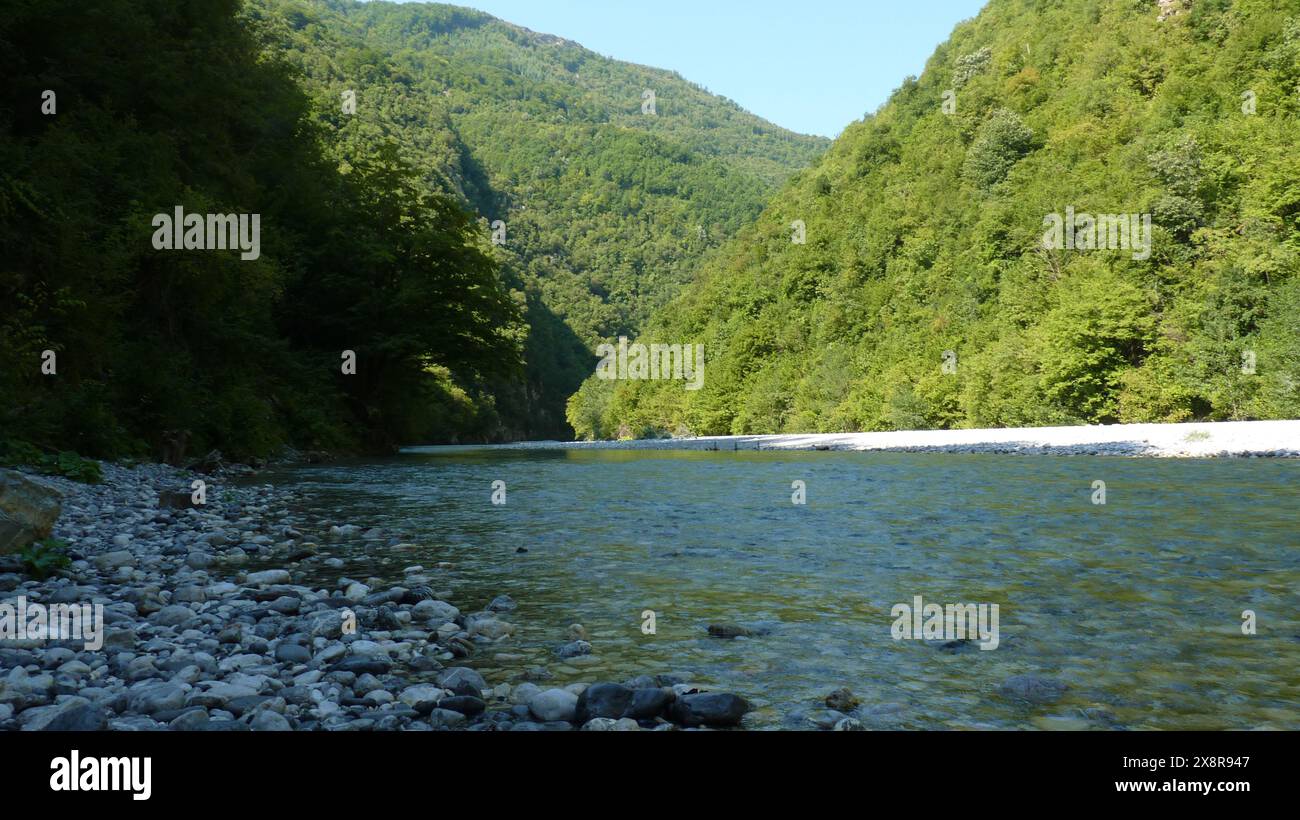 canyon fluviali montagne alpi Foto Stock