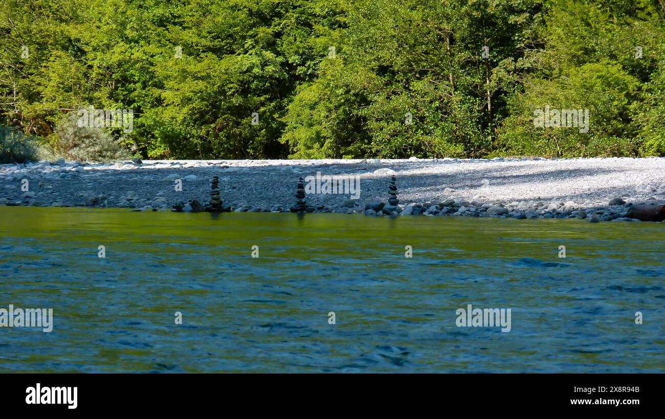 Fiume di pietre Zen Foto Stock