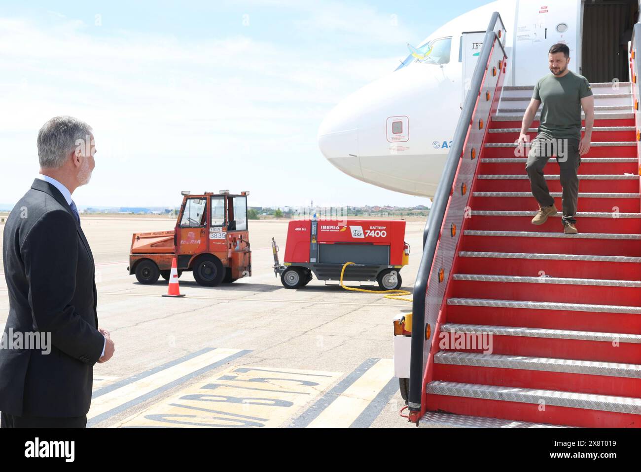 Madrid, Spagna. 27 maggio 2024. Il re spagnolo Felipe vi riceve il presidente ucraino Volodymyr Zelensky a Madrid lunedì 27 maggio 2024. Credito: CORDON PRESS/Alamy Live News credito: CORDON PRESS/Alamy Live News Foto Stock