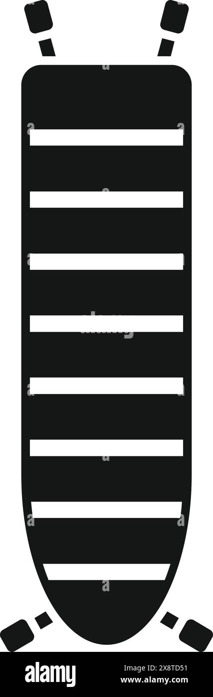 Semplice silhouette nera grafica di un centopede, ideale per icone o materiali didattici Illustrazione Vettoriale