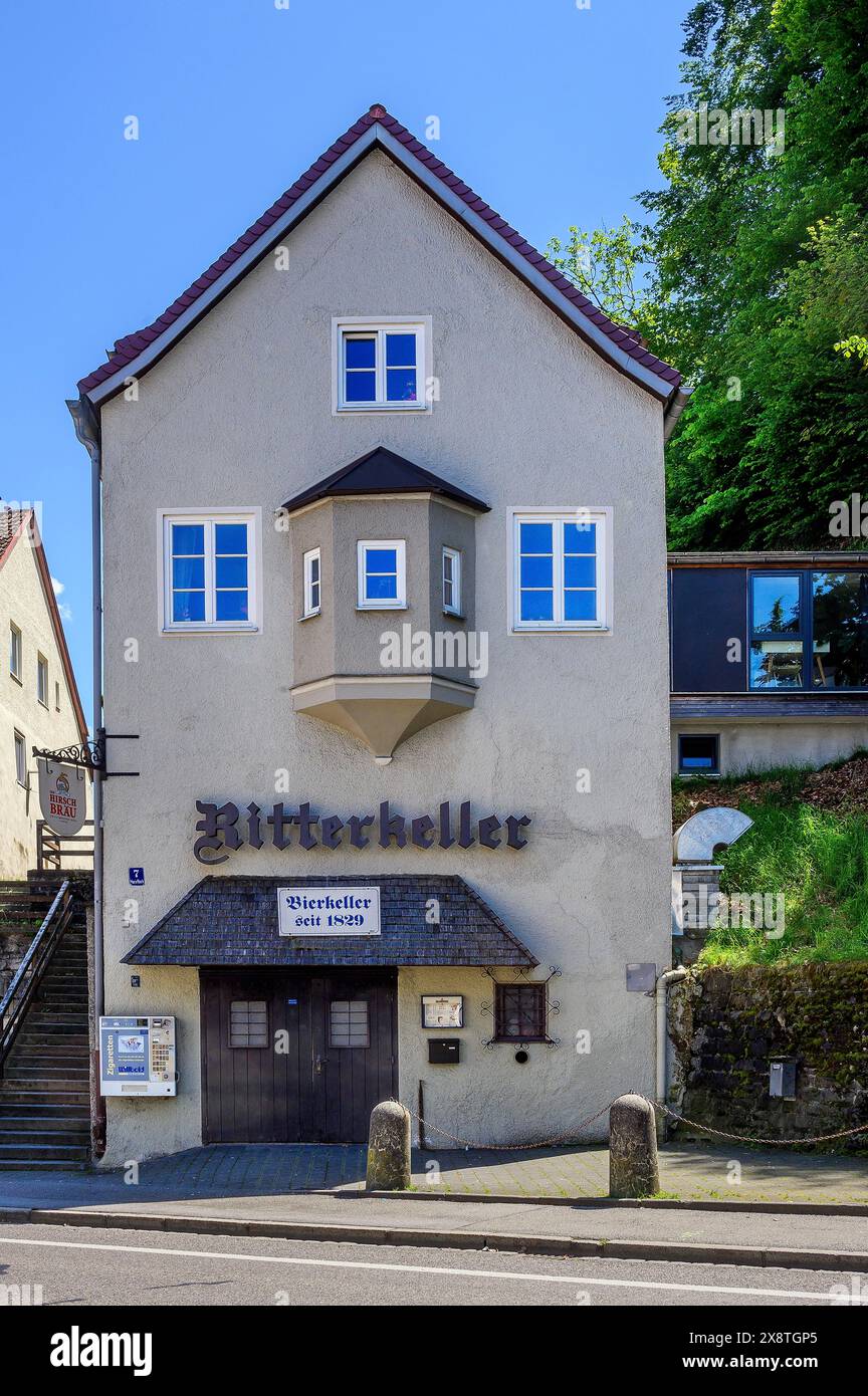 Gasthaus Ritterkeller dal 1829, Kempten, Allgaeu, Baviera, Germania Foto Stock
