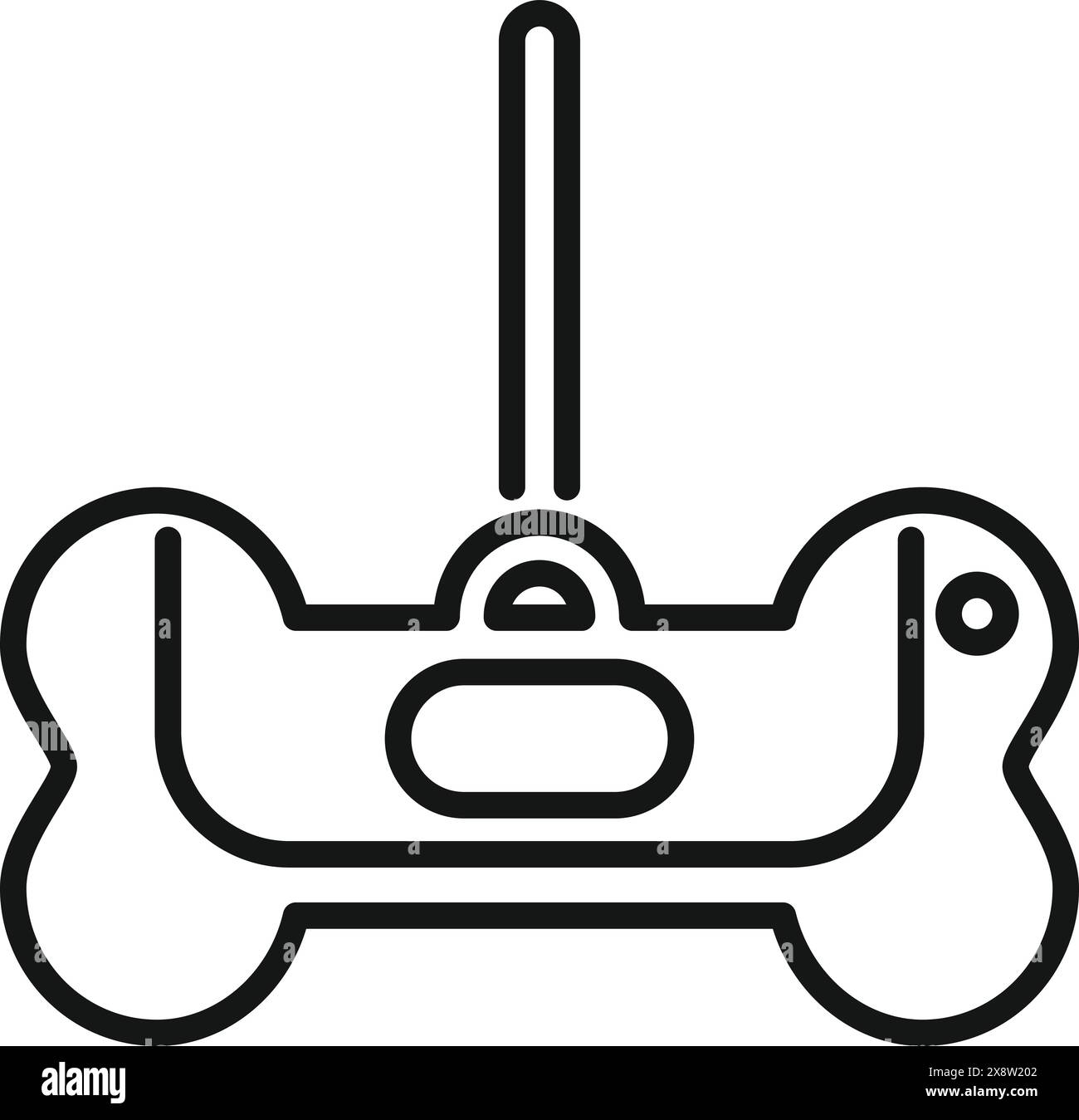 Illustrazione vettoriale in bianco e nero di un'icona moderna del controller di videogiochi con un contorno semplice in stile artistico, isolata e perfetta per i concetti di gioco, tecnologia e intrattenimento Illustrazione Vettoriale