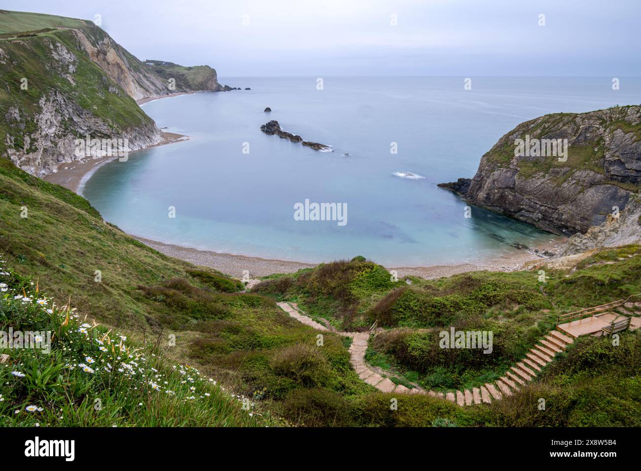 Man o'War Beach, St Oswalds Bay, Durdle Door, Dorset, Inghilterra Foto Stock