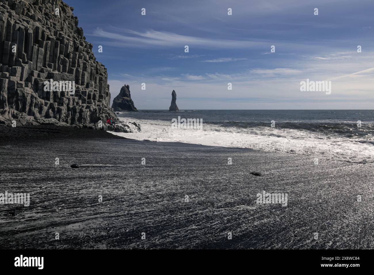 Reynisfjara spiaggia di sabbia nera Foto Stock