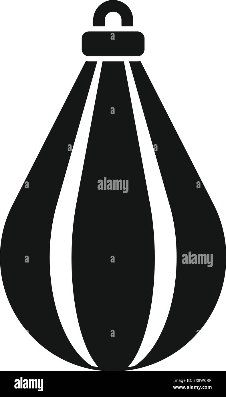 Illustrazione vettoriale della silhouette di una borsa da punzonatura nera, ideale per temi di fitness e boxe Illustrazione Vettoriale