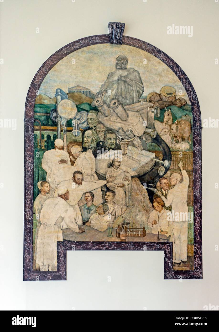 Murales pubblici realizzati dalla WPA all'Harlem Hospital di Harlem, New York Foto Stock