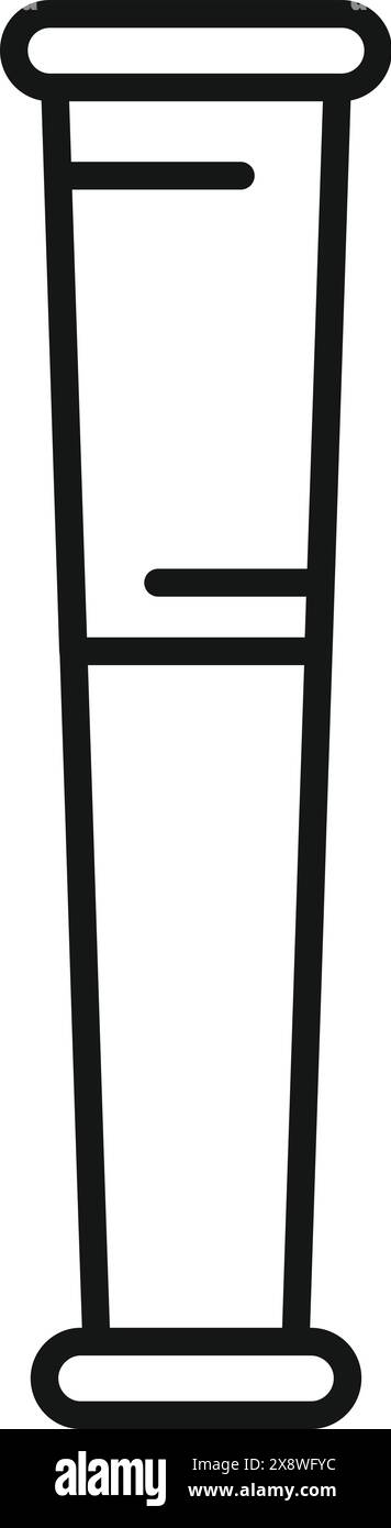 Vettore nero del profilo di una provetta per test adatta per diagrammi scientifici e materiali didattici Illustrazione Vettoriale