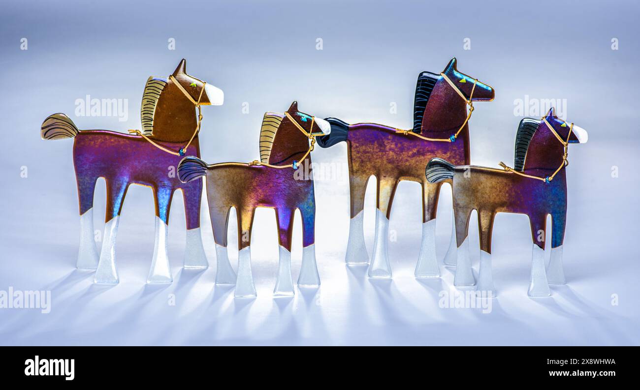 Arte a cavallo in vetro fusa di Newy Fagan Foto Stock