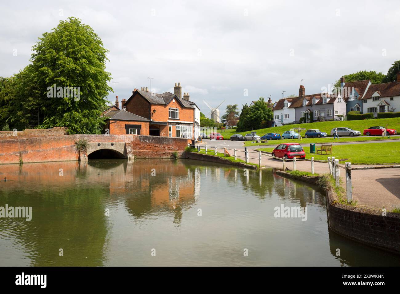 Duck Pond Finchingfield Essex Foto Stock