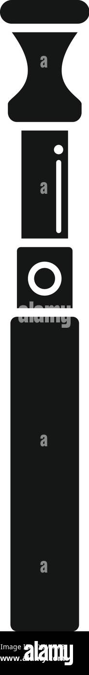 Icona del moderno dispositivo elettronico per lo svapo delle sigarette nell'illustrazione vettoriale in bianco e nero. Adatto per la sostituzione della nicotina e l'ausilio per l'eliminazione del fumo. Minimalista. Ricaricabile Illustrazione Vettoriale