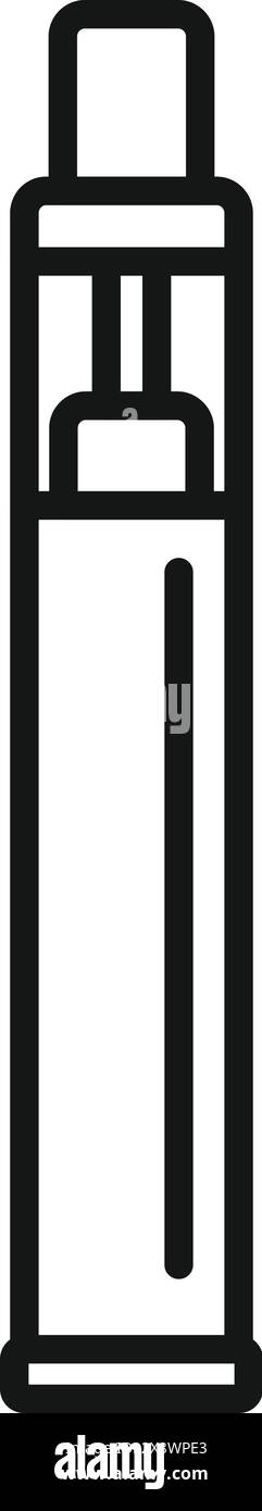 Illustrazione semplificata di una penna vape in bianco e nero, adatta per icone o infografiche Illustrazione Vettoriale