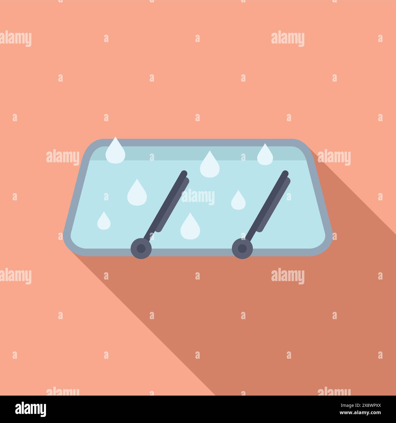 Illustrazione colorata di un contenitore dell'acqua con goccioline, in un moderno design piatto Illustrazione Vettoriale