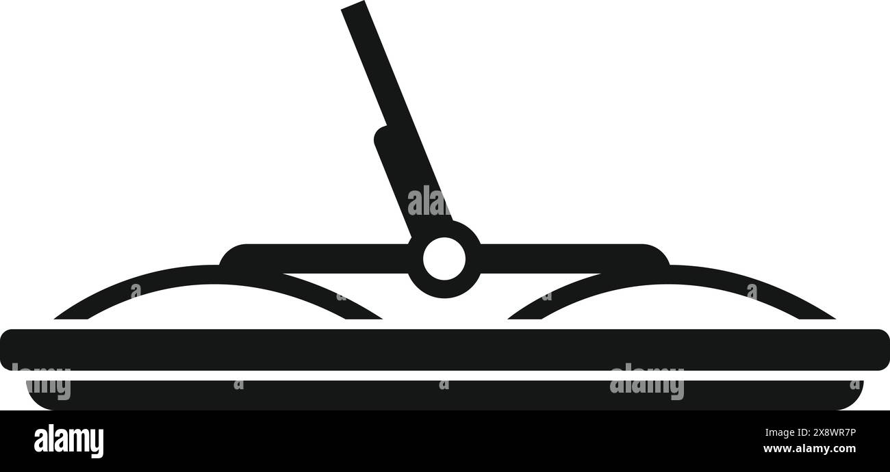 Icona piatta e lineare del meridiano con design minimalista e concetto vintage per la misurazione del tempo e del sole, illustrazione vettoriale in una semplice silhouette nera Illustrazione Vettoriale