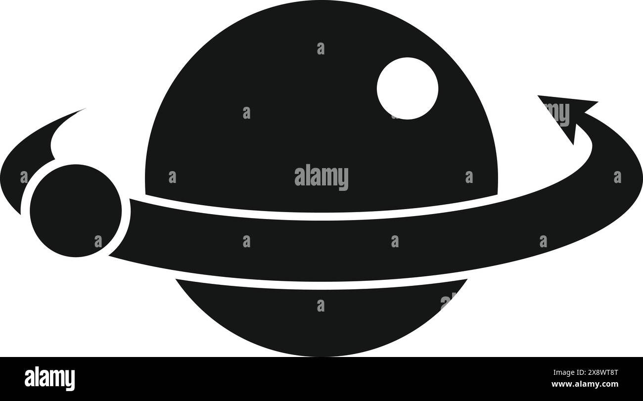 Icona astratta dell'orbita spaziale con illustrazione vettoriale a tema celeste, cosmico e astronomico per il branding moderno e il design dell'identità aziendale Illustrazione Vettoriale