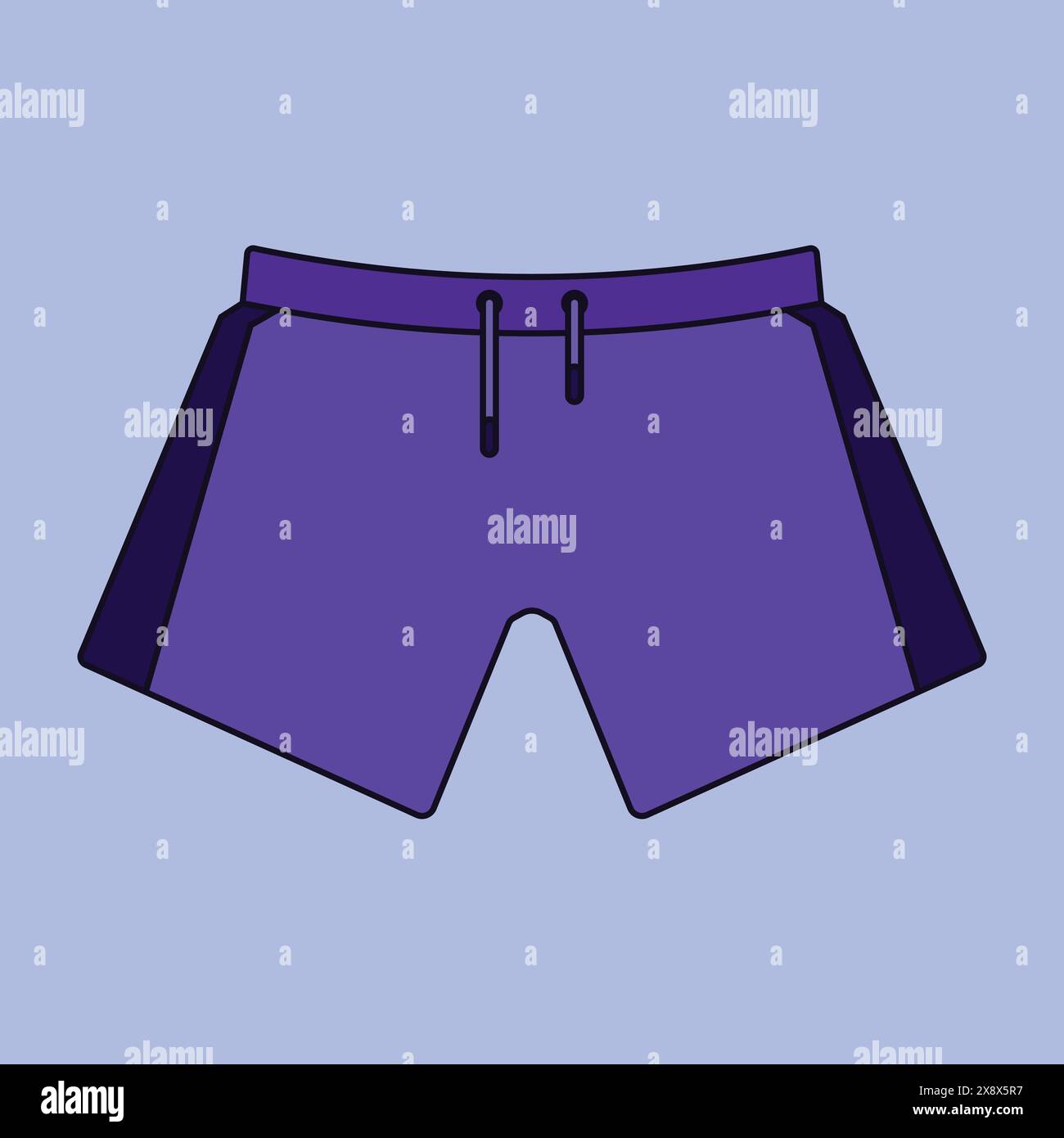 Icona vettoriale degli shorts sportivi. maglia vettoriale shorts da calcio. illustrazione dell'usura dei pantaloncini corti Illustrazione Vettoriale