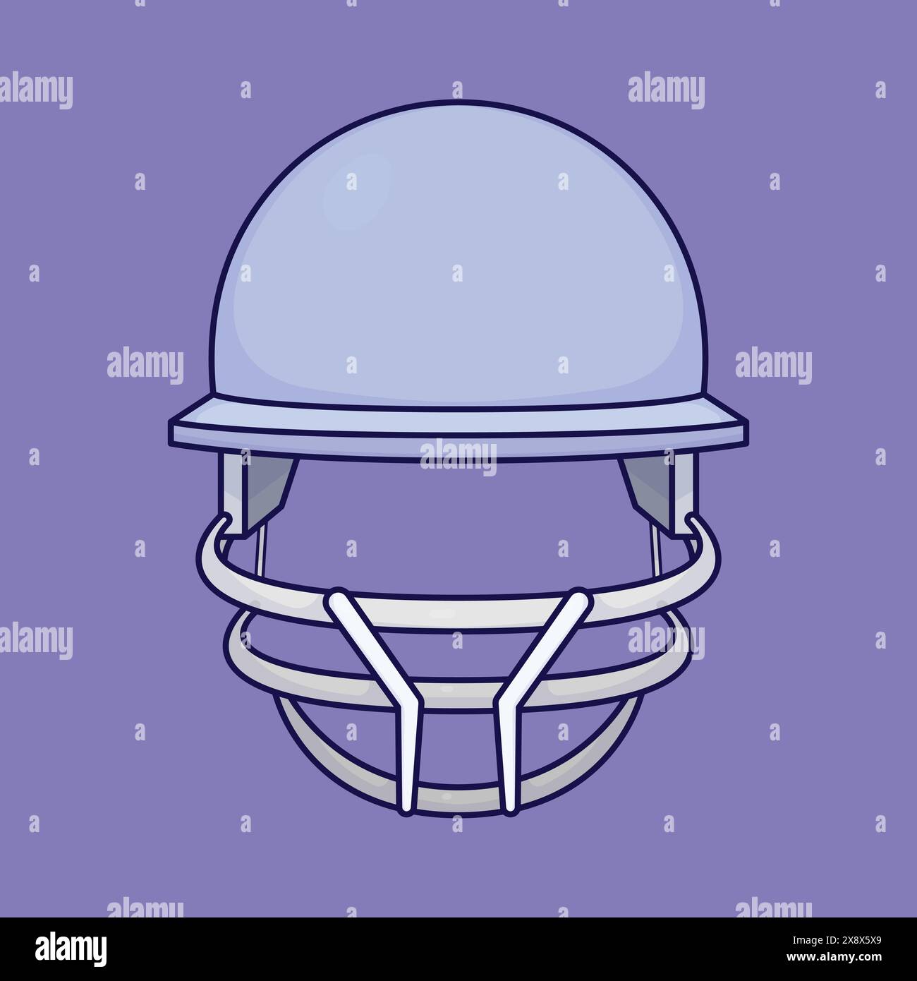 Icona dell'ingranaggio di protezione della testa sportiva. Vettore del casco Cricket. Icona del copricapo da baseball. Casco da rugby. Illustrazione della protezione dell'elmetto Cricket Illustrazione Vettoriale