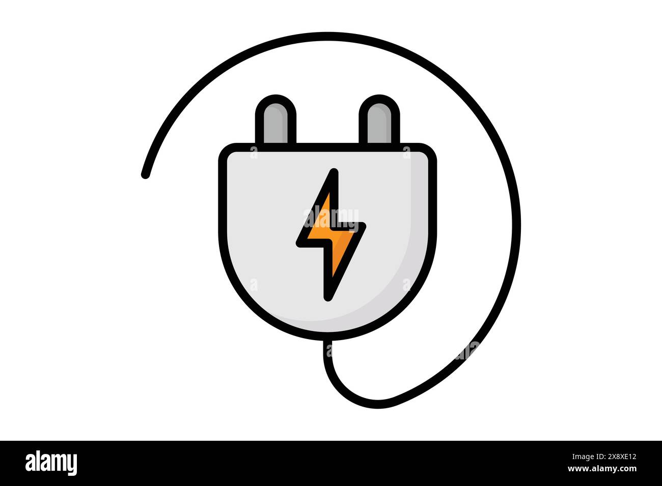 Icona della spina. collegati con energia. icona relativa alle utility. stile icona contorno colorato. illustrazione vettoriale degli elementi utilities Illustrazione Vettoriale